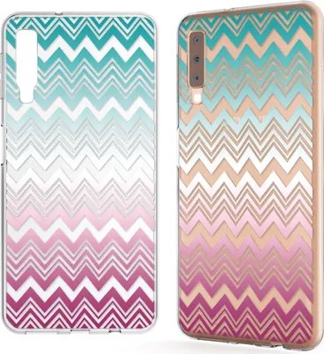 Produktbild von NALIA Hülle für Samsung Galaxy A7 2018, Motiv Schutzhülle Silikon Cover Case Colorful Lines