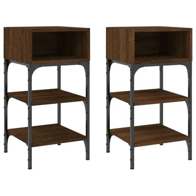 Obrázek produktu pro Noční stolky 2 ks hnědý dub 35 x 34,5 x 70 cm kompozitní dřevo