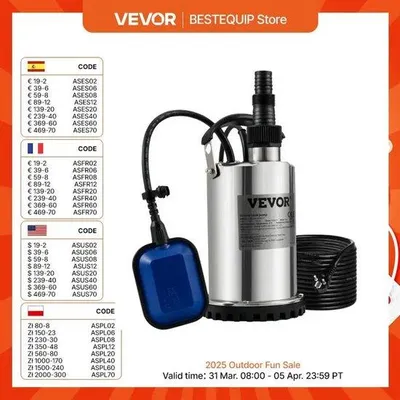 Produktbild von Tauchpumpen Abwasserpumpe 550W-2200W mit Schwimmer für Schwimmbecken, Keller und Whirlpools