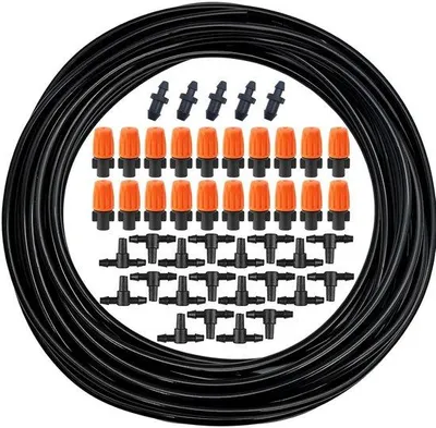 Obrázek produktu pro Systém pro zavlažování vodou o délce 10 metrů s nastavitelnými tryskami, určený pro zahradu a rostliny