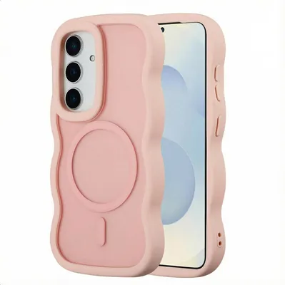 Zdjęcie produktu dla Selencia Wavy Backcover z MagSafe dla Samsung Galaxy S25 / S24 - Soft Pink