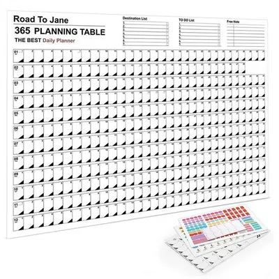 Produktbild von 365-Tages-Hangkalender für Wand, Jahresplaner für 12 Monate