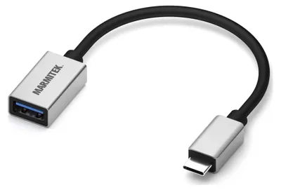 Produktbild von Marmitek Connect USB C auf USB-A - USB-C auf USB-A Adapter, Schwarz, Silber, 0,15 m, 1 Stück(e)