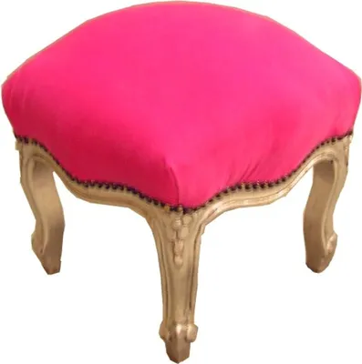Produktbild von Casa Padrino Barock Fußhocker Pink / Silber