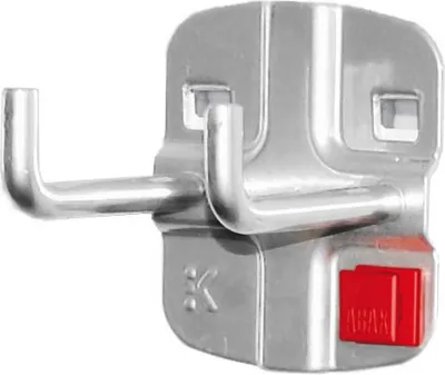 Produktbild von Werkzeughalter mit 2x senkrechtem Hakenenden Länge x Ø 150 x Ø 6 mm alufarben