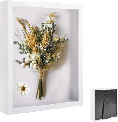 Produktbild von 3D Bilderrahmen 21 x 30 cm, Tiefe 3 cm, Holz, Acryl Front, für Hochzeitssträuße
