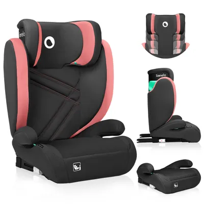 Produktbild von Lionelo Hugo I-Size Autokindersitz ab 4 - 12 Jahre, ab 15 kg - 36 kg, i-Size ISOFIX oder Autogurte- Pink Baby