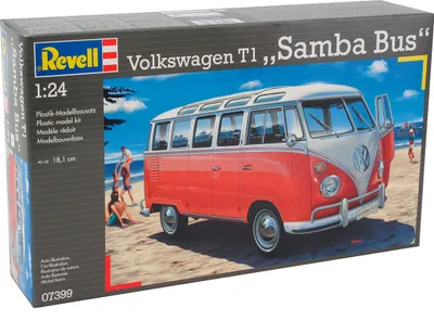 Immagine prodotto di Revell Fahrzeug-Modellbausatz Volkswagen T1 Samba Bus, Autobus, 173 Teile, 1:24, 07399
