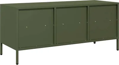 Produktbild von vidaXL TV-Schrank Olivgrün 101,5x39x43,5 cm Kaltgewalzter Stahl