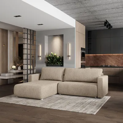 Produktbild von Masseno Ecksofa TURIN N mit Schlaffunktion L-Form, Sofa mit Bettkasten, Wohnzimmersofa, Couch, Soffa, Bettsofa, Couchgarnitur- Beige, NOW OR NEVER 05
