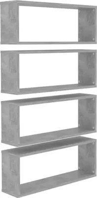 Produktbild von Würfelregale 4 Stk. Betongrau 60x15x23 cm Holzwerkstoff