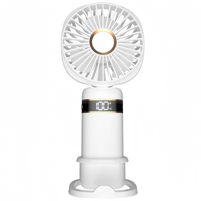 Produktbild von 3-in-1 Handventilator, Tragbarer Mini Ventilator mit 3000mAh, Wiederaufladbar, Kleiner Taschenventilator Faltbarer USB-Ventilator für Büro Weiß