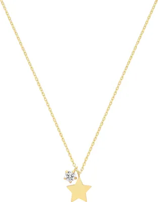 Produktbild von Edle 9 Karat (375) Gold Damen - Halskette mit Zirkonia - 44cm*9mm; TRS27742