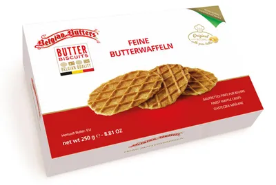 Zdjęcie produktu dla Schulte Belgijskie wafle maślane Sztuka biszkoptowa z mnóstwem smaku 250g