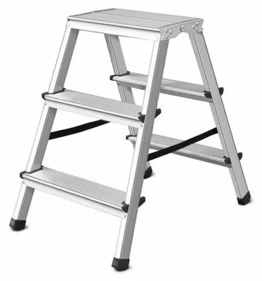 AWTOOLS Haushaltsleiter Taboret 3 Stufen 125 kg Aluminium