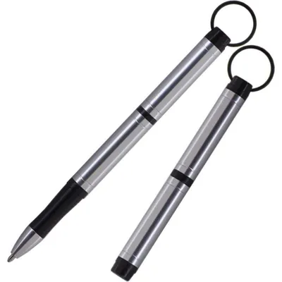 Productafbeelding van Backpacker Space Pen, zilverkleurig geanodiseerd aluminium met sleutelhanger (#BP)