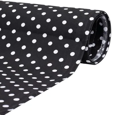 Stoff mit Punkten, 0,9 m x 150 cm, Polyester, schwarz-weiß