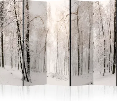 Produktbild von LUMASOUL Paravent doppelseitiger, Paravent Raumteiler Innen, Winter Motiv, 225x172 cm