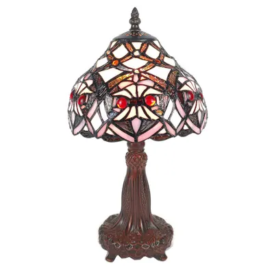 Zdjęcie produktu dla LumiLamp 5LL-6141 Lampa stołowa Tiffany Ø 20x37 cm E14-max 1x25W fioletowy
