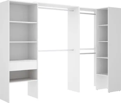 Produktbild von Großer Kleiderschrank Arera, Schlafzimmermöbel, Schrank, Garderobe, 248x79 h187 cm, Weiß