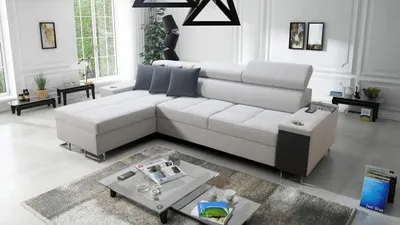 Produktbild von Ecksofa Anita I Maxi Luxus und Elegantes mit Schlaffunktion, Teile hat einen Öffnungsbügel, eine Steckdose und einen USB-Anschluss Uttariovelvet2973