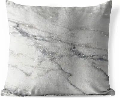 Produktbild von MuchoWow® Outdoor Kissen - Marmor - Stein - Weiß - Grau - 40x40 cm - Wetterfest - Lounge Kissen - Kopfkissen - Interieur - Polster mit Bild