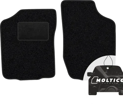 Produktbild von moto-MOLTICO Vorne Fußmatten Auto Velours Autoteppiche Schwarz Automatten Set 2-teilig passend für Nissan Micra 1982-1992