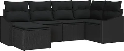 Produktbild von vidaXL Garten Essgruppe 6 stk. Schwarz
