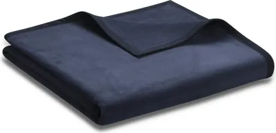 Produktbild von Biederlack Plaid mit Velourband-Einfassung Uno Baumwolle Farbe dunkelblau Größe 150 x 200