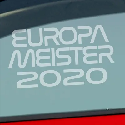Produktbild von Auto Aufkleber Europameister 2020 18x10 cm Milchglas Sticker Heckscheibenaufkleber