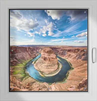 Produktbild von Wallario Lichtschutzbild, Dekorativer Sichtschutz Sonnenschutz 96 x 93 cm mit Motiv: Grand Canyon - Verdunklung ohne Bohren