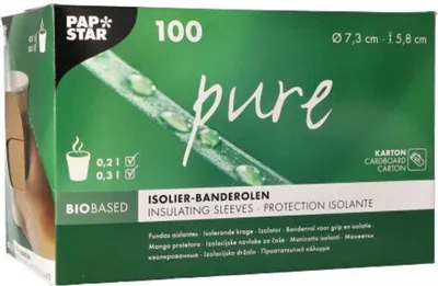 Produktbild von PAPSTAR 82672 Banderole für Heißgetränkebecher - 100 Stück