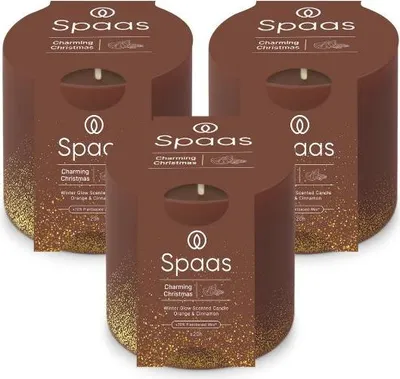 Produktbild von Spaas WinterGlow Duftkerze – Charming Christmas – Bordeaux – 35 Std. - 3 Kerzen
