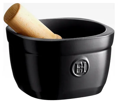 Produktbild von Mörser und Stößel für Kräuter und Gewürze aus natürlicher Keramik