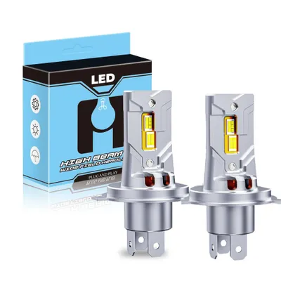 Produktbild von 2 Stück H4-LED-Glühbirne, 6000 K Weiß, kein Adapter erforderlich, universelles Scheinwerferlampen-Ersatzzubehör für Motorrad  kfz