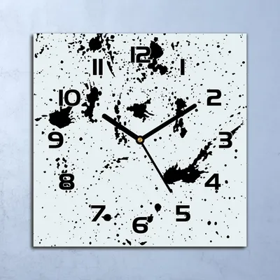 Produktbild von Wanduhr Echt-Glas-Küchenuhr weiß und schwarz Quarz Lautlos 30x30 Deko Bilder
