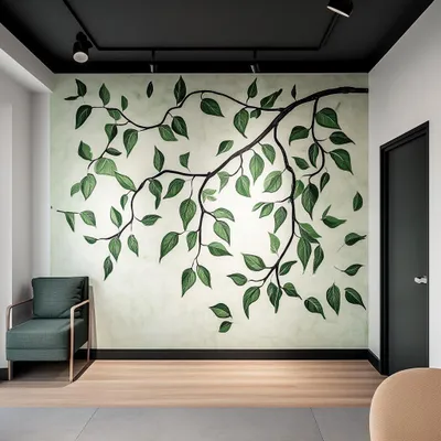 grüne Blätterranke als großes Wandmotiv – Decords Wandtattoo, Produktansicht 1