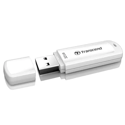 Produktbild von Transcend JetFlash elite 730 32GB USB 3.0, 32 GB, USB Typ-A, 3.2 Gen 1 (3.1 Gen 1), Kappe, 8,5 g, Weiß