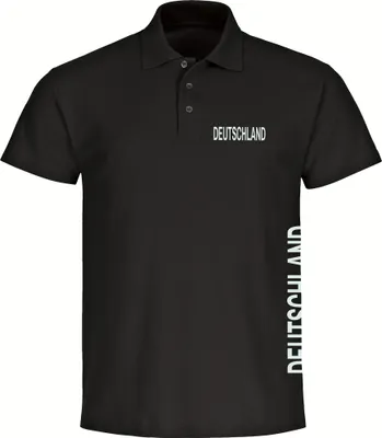 Produktbild von multifanshop Poloshirt - Deutschland - Brust & Seite, schwarz, Größe 4XL