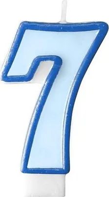 Obrázek produktu pro Narozeninová svíčka 7, modrá, 7 cm