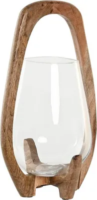 Produktbild von Kerzenschale Home ESPRIT natürlich Kristall Mango-Holz 18 x 18 x 33 cm