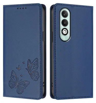 Obrázek produktu pro Kožené pouzdro pro Oppo K12X 5G, motýlí ražbou, peněženkové flip pouzdro se stojánkem Tmavě modrá