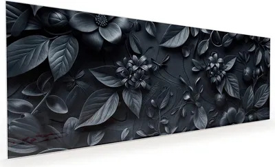Produktbild von Küchenrückwand Spritzschutz Glas mit Motiv Blumenmuster Dunkel 40 x 40 cm