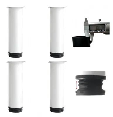 Produktbild von 4 Möbelbeine, Edelstahl-Möbelbeine, verstellbare Möbelbeine (0-15 mm)