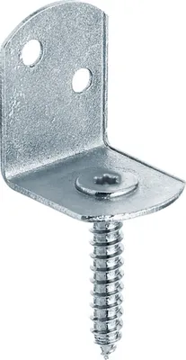 Produktbild von Gustav Alberts Flechtzaunhalter 83x32x30x38mm Stahl roh galvanisch gelb verzinkt L-Form SB-verpackt - 213466