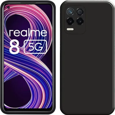 Produktbild von OPPO Realme 8 5G Hülle, Flüssig Silikon Weich Gummi Schutzhülle für OPPO Realme 8 5G Black