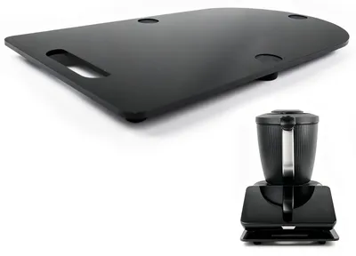 Glijplank für Thermomix TM7, Acryl, 360° Rollen, schwarz