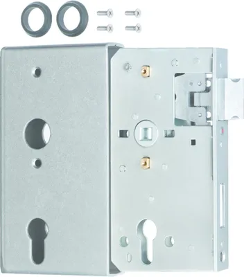 Zdjęcie produktu dla Alberts 417031 Kaseta zamka, z ocynkowanym zamkiem, stalowa, rozstaw 60 mm, 172 x 94 x 30 mm