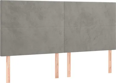 Produktbild von vidaXL Kopfteil Hellgrau 160 x 5 x 118/128 cm Samt