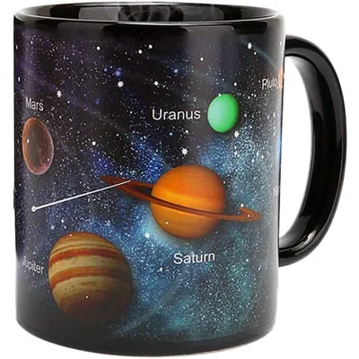 Produktbild von Farbwechsel Thermoeffekt Tasse,Sonnensystem Hitze Farbwechsel Tassen,Farbwechsel Kaffeetasse,Keramik Tassen-Becher,Astronomie-Enthusiasten Geschenke.